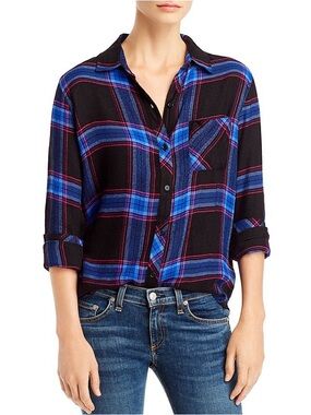 RAILS Hunter Plaid Shirt In Navy Cobalt Pink